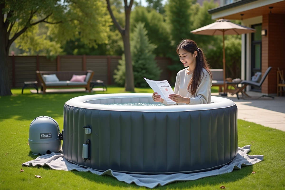 Jeune femme lisant le manuel d