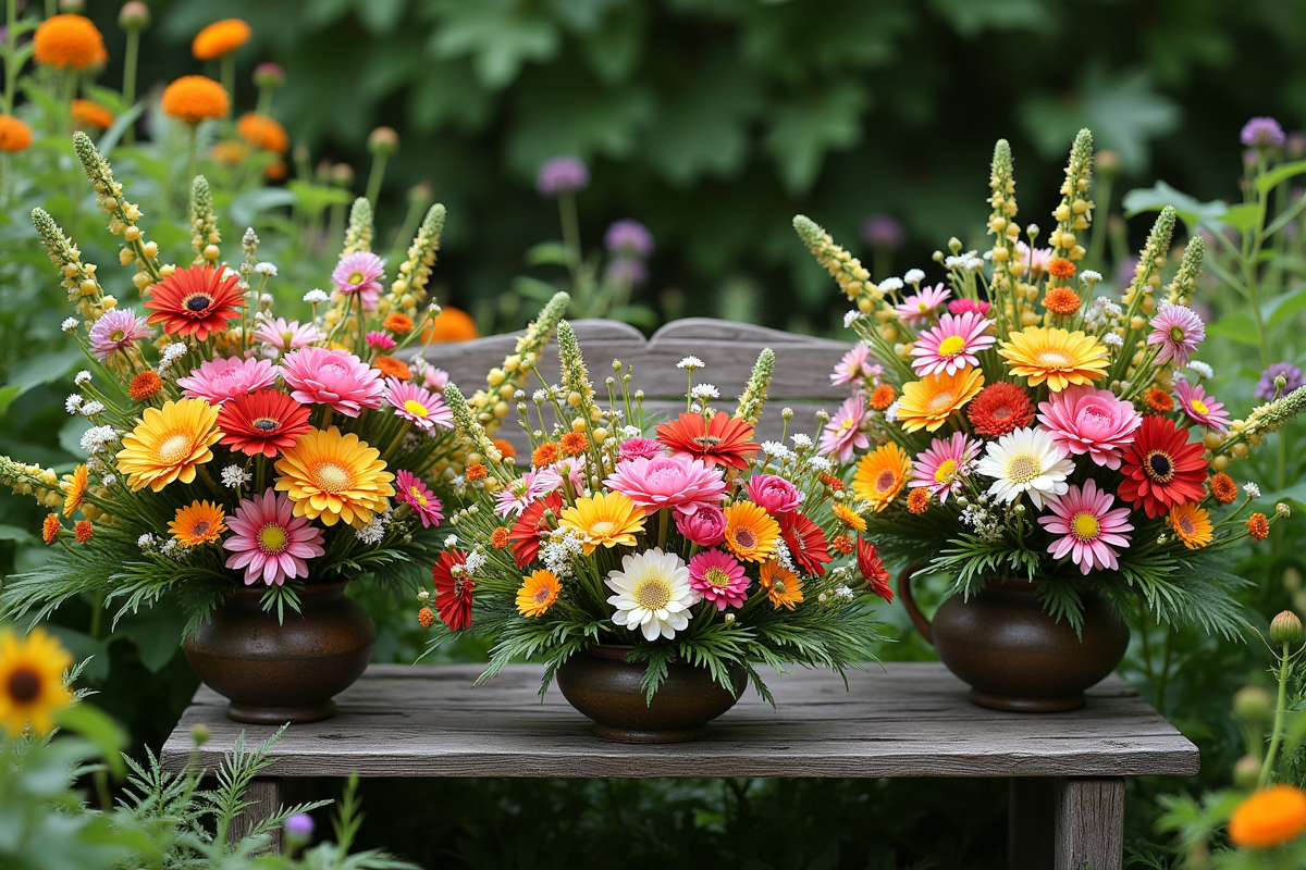 fleurs colorées