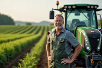 Diversité des machines agricoles modernes en action dans un champ cultivé