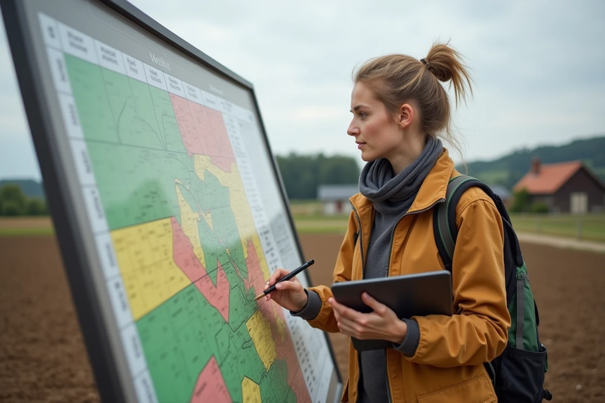 Jeune femme prenant des notes près d un tableau de planification